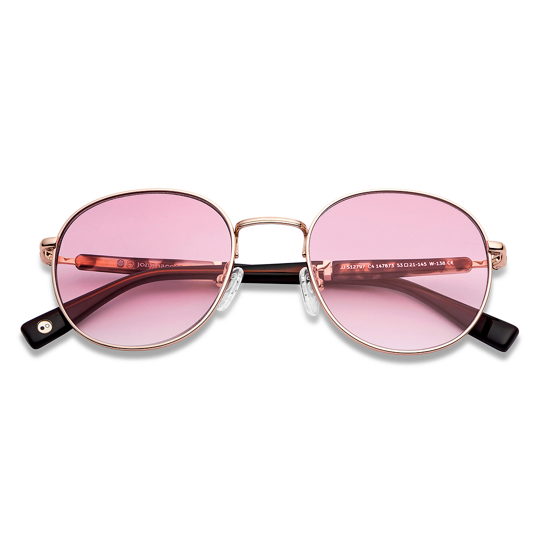 John Jacobs Online Gold Full Rim Round left side