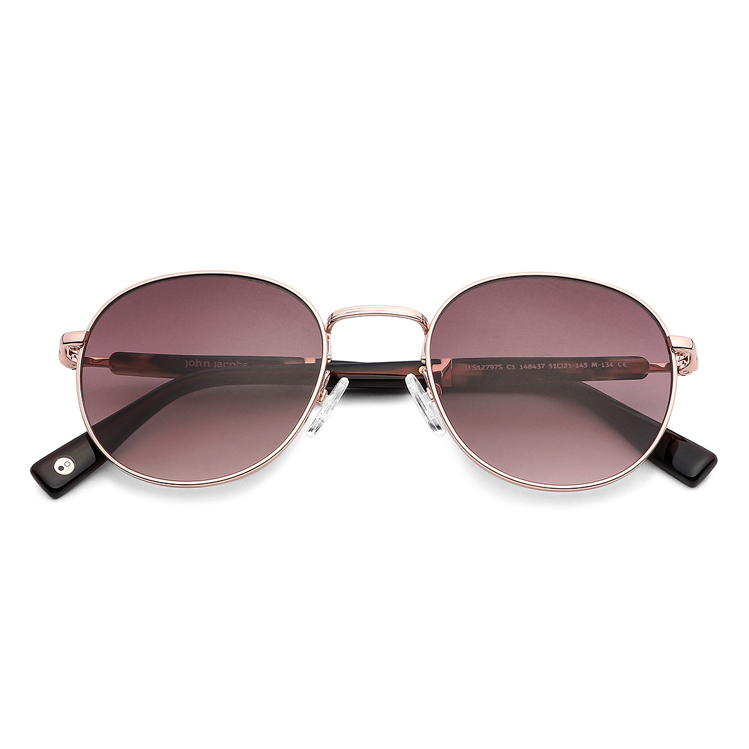 John Jacobs Online Gold Full Rim Round left side