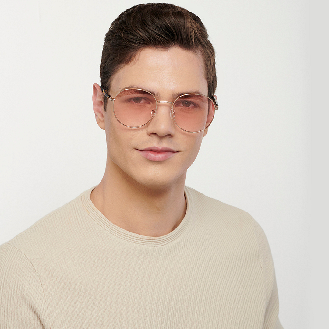 John Jacobs Online Gold Full Rim Round left side