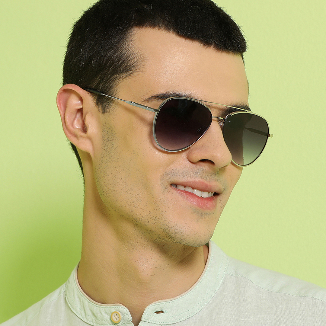 John Jacobs Silver Full Rim Aviator left side