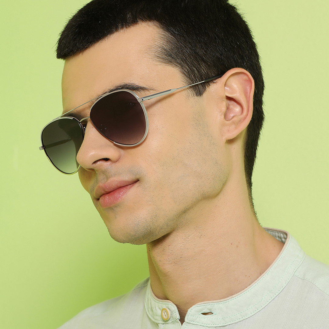 John Jacobs Silver Full Rim Aviator right side