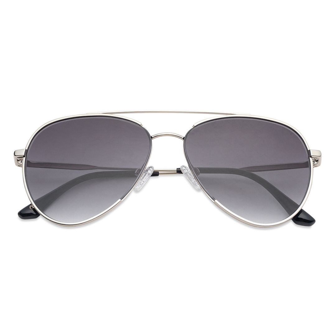 John Jacobs Silver Full Rim Aviator left side