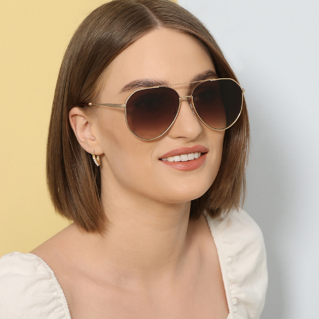 John Jacobs Online Gold Full Rim Aviator right side