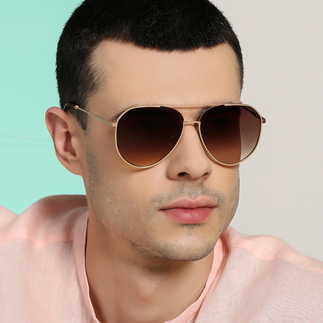 John Jacobs Online Gold Full Rim Aviator right side