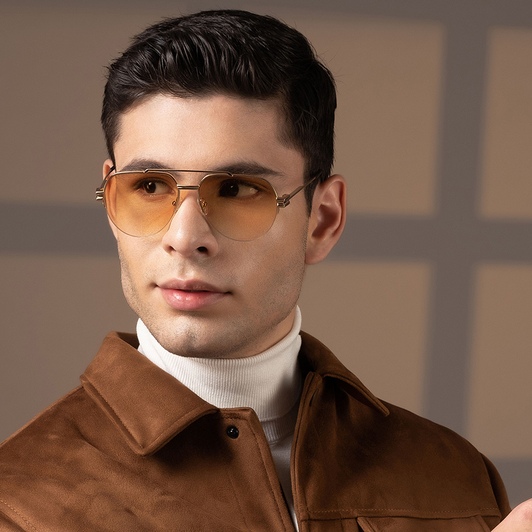 John Jacobs Gold Full Rim Aviator right side