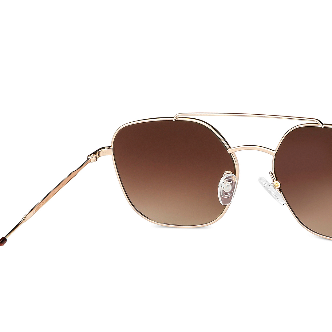 John Jacobs Gold Full Rim Aviator left side