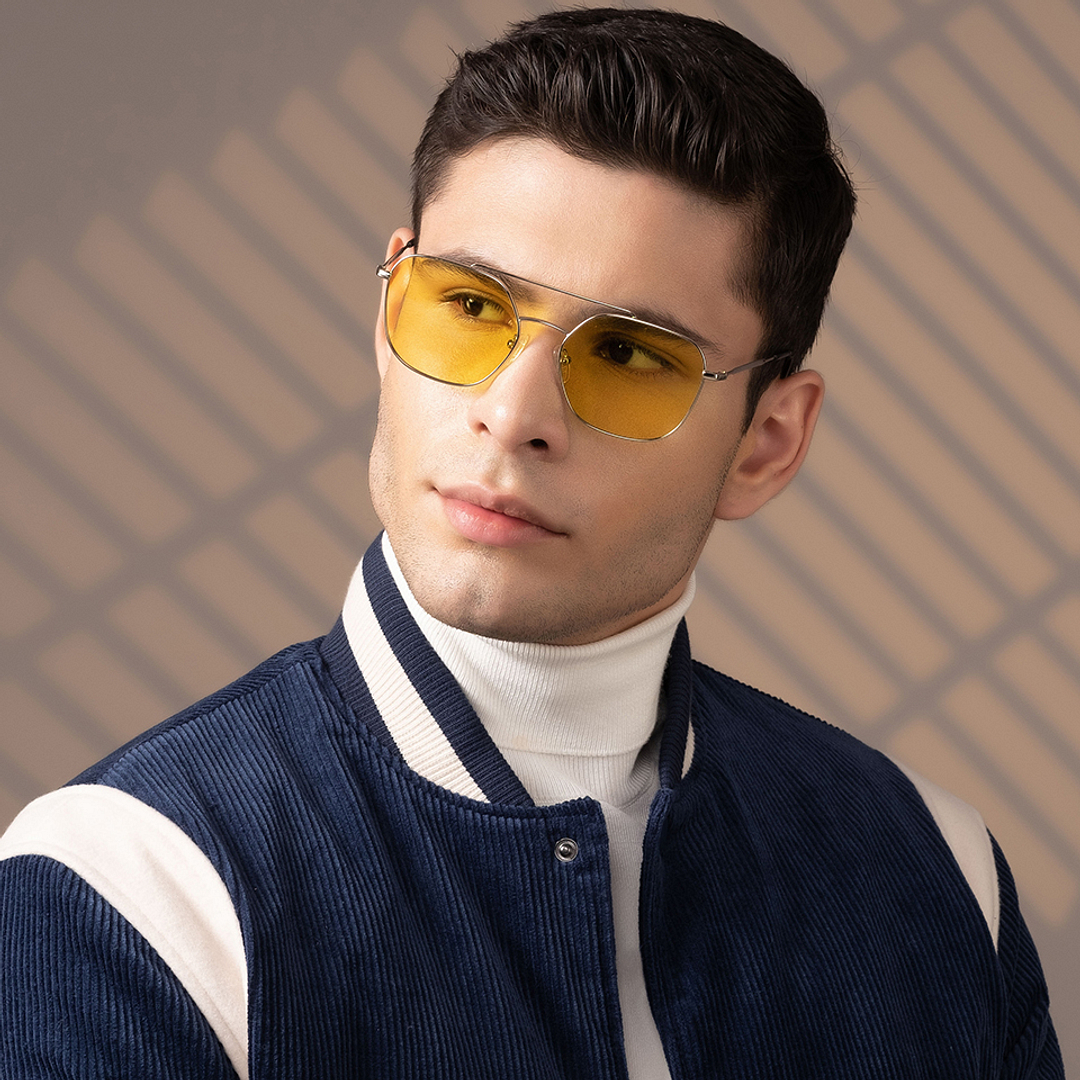 John Jacobs Silver Full Rim Geometric left side