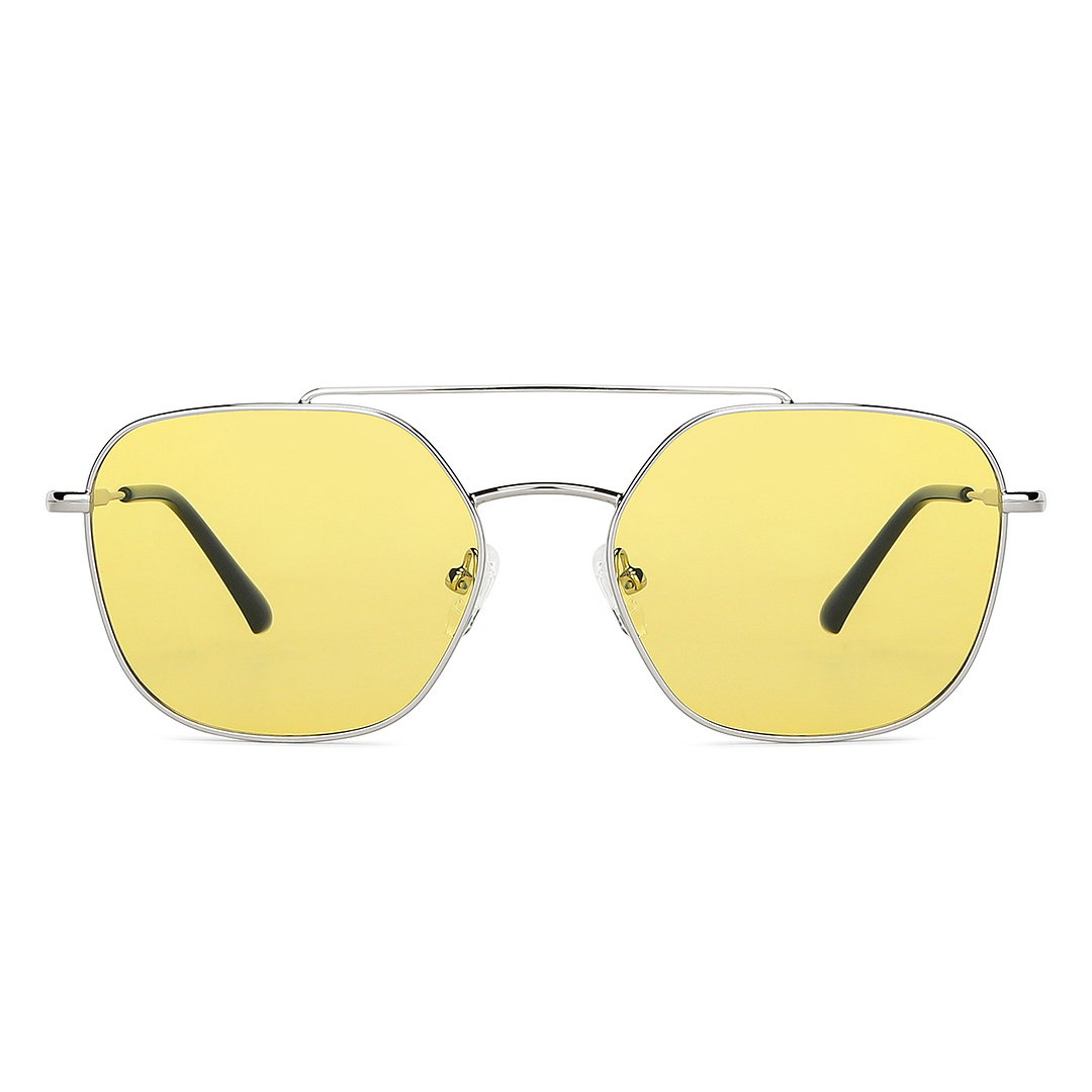 John Jacobs Silver Full Rim Geometric left side