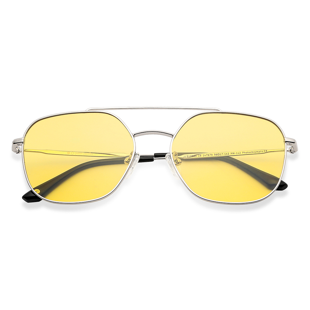 John Jacobs Silver Full Rim Geometric left side
