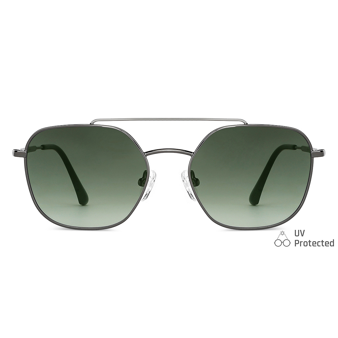 John Jacobs Online Gunmetal Full Rim Geometric left side