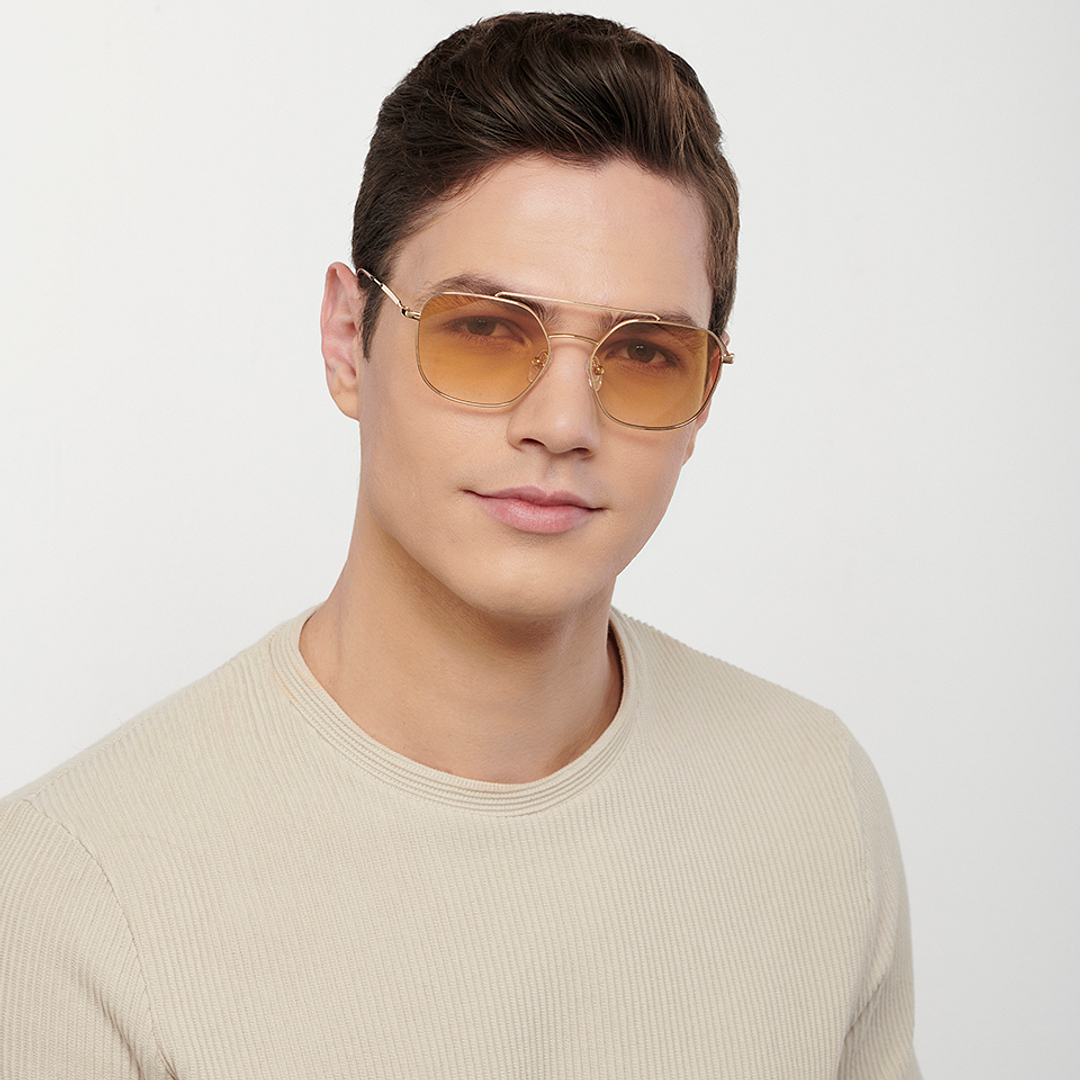 John Jacobs Gold Full Rim Geometric left side