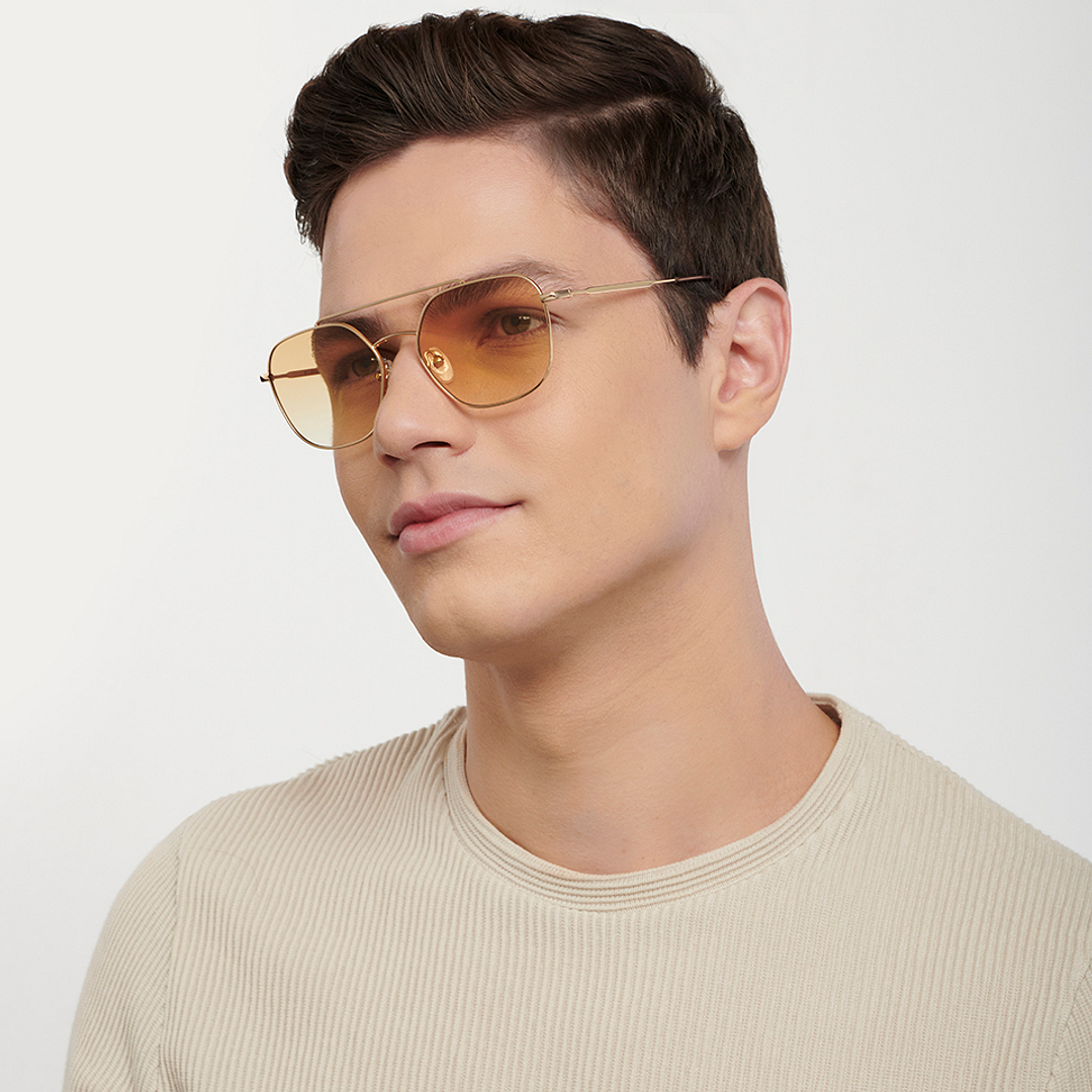 John Jacobs Gold Full Rim Geometric right side