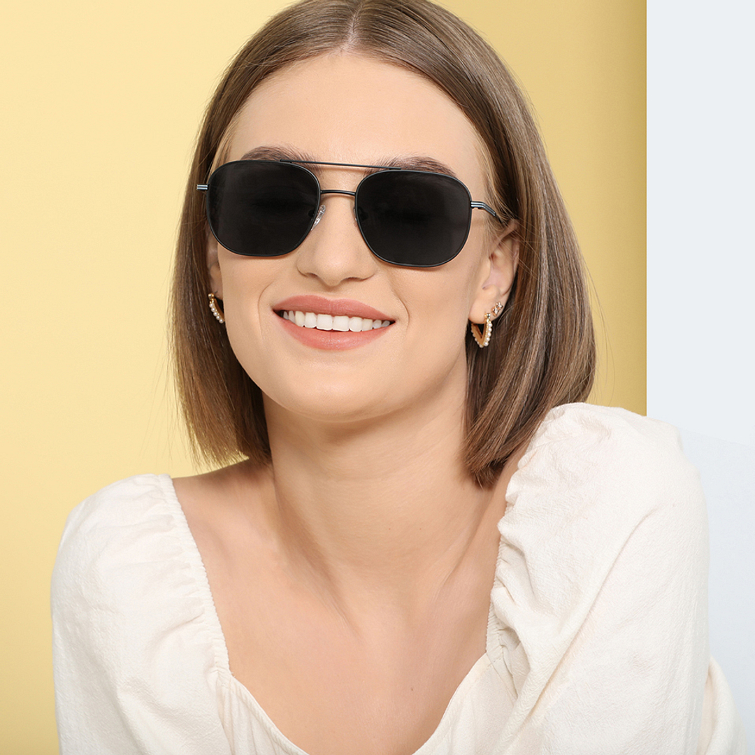 John Jacobs Black Full Rim Aviator left side