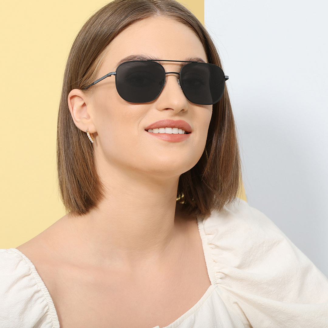 John Jacobs Black Full Rim Aviator right side