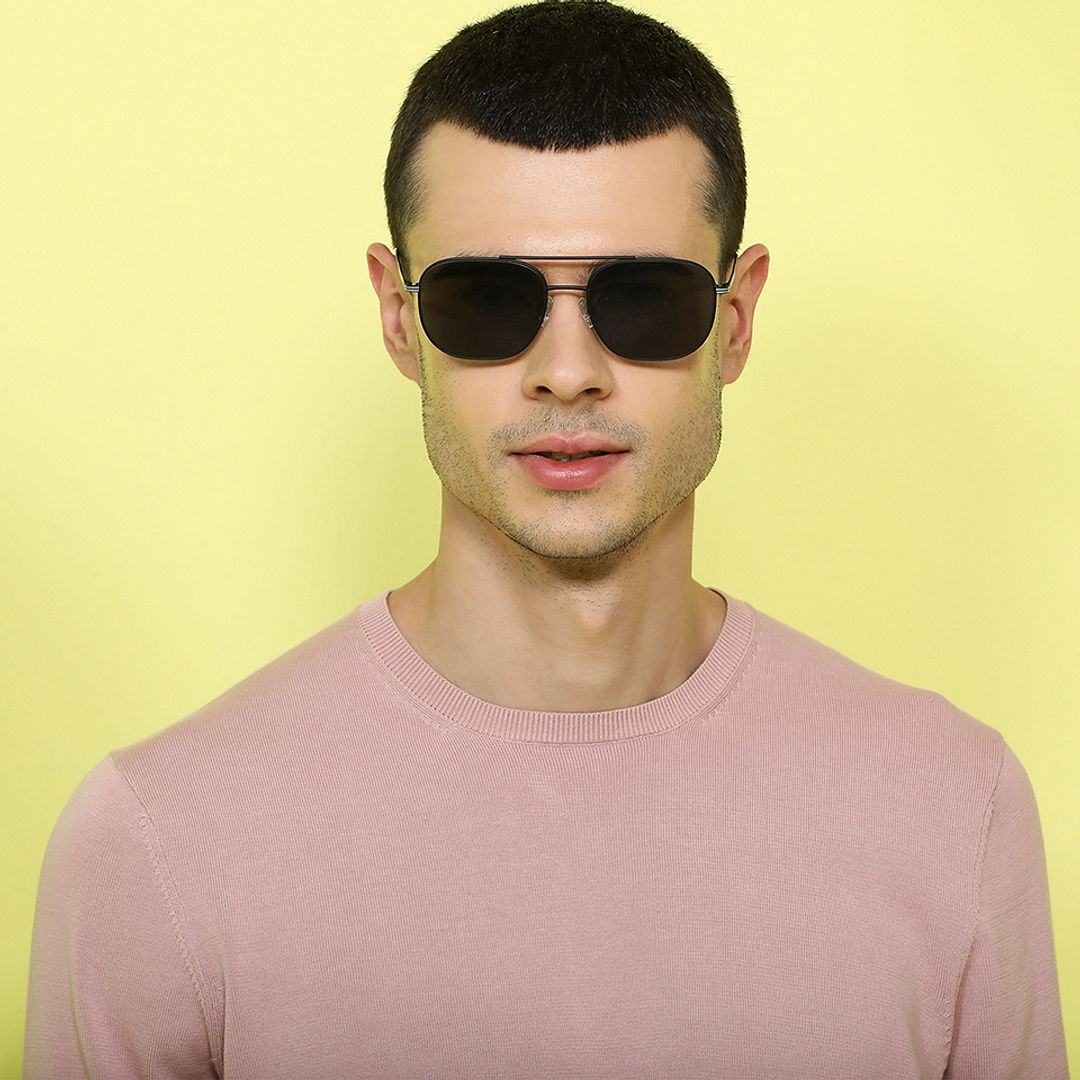 John Jacobs Black Full Rim Aviator right side