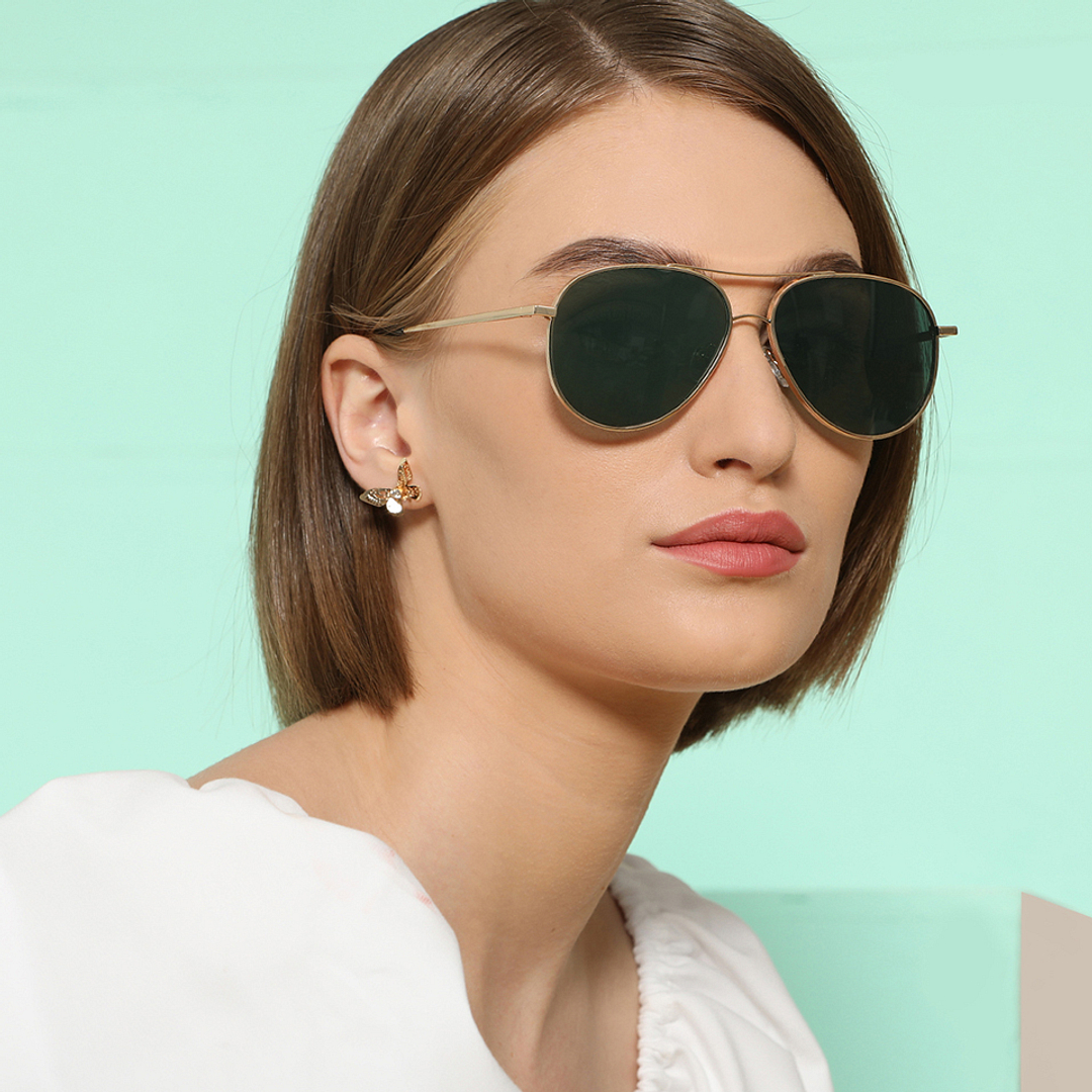 John Jacobs Online Gold Full Rim Aviator right side