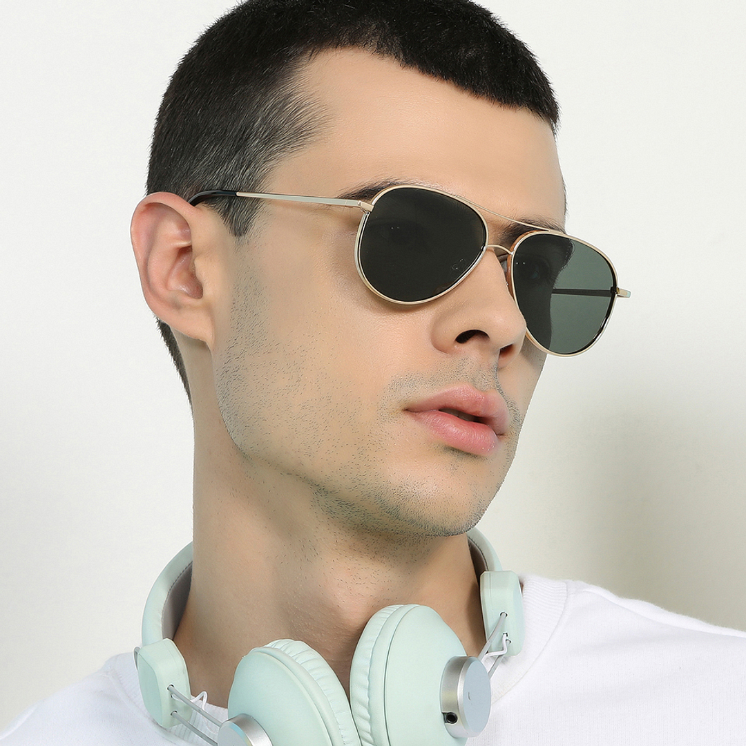 John Jacobs Online Gold Full Rim Aviator right side