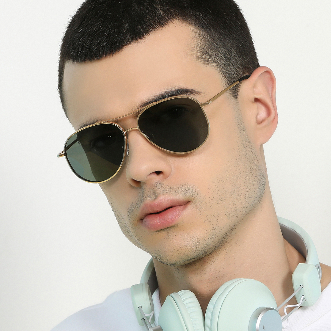 John Jacobs Online Gold Full Rim Aviator left side