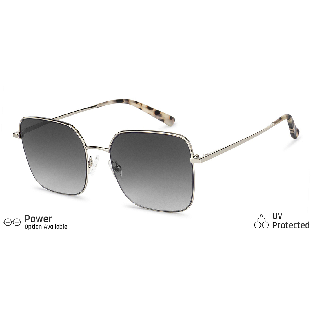 John Jacobs Silver Half Rim Square left side