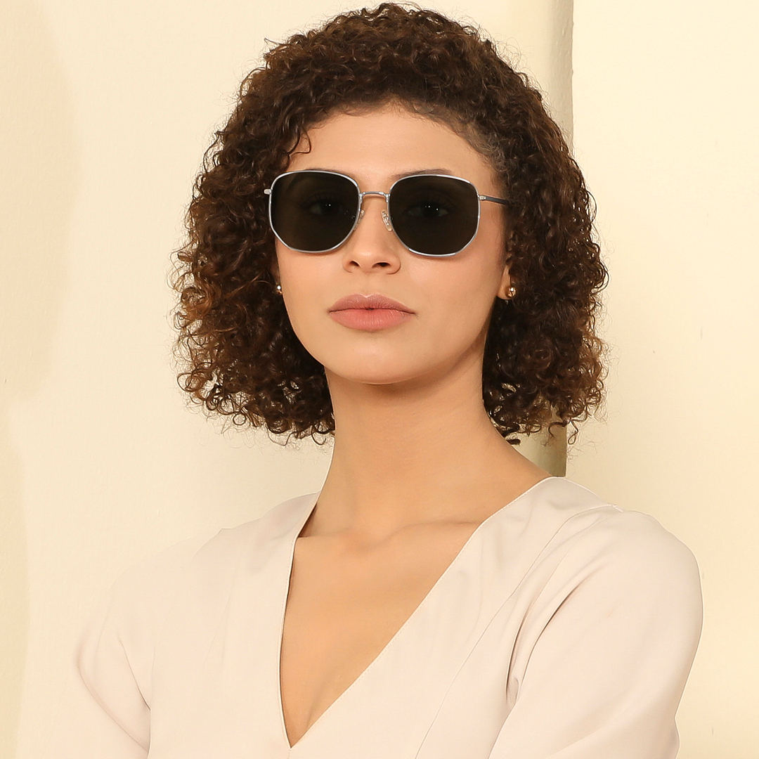 John Jacobs Online Grey Full Rim Hexagonal left side