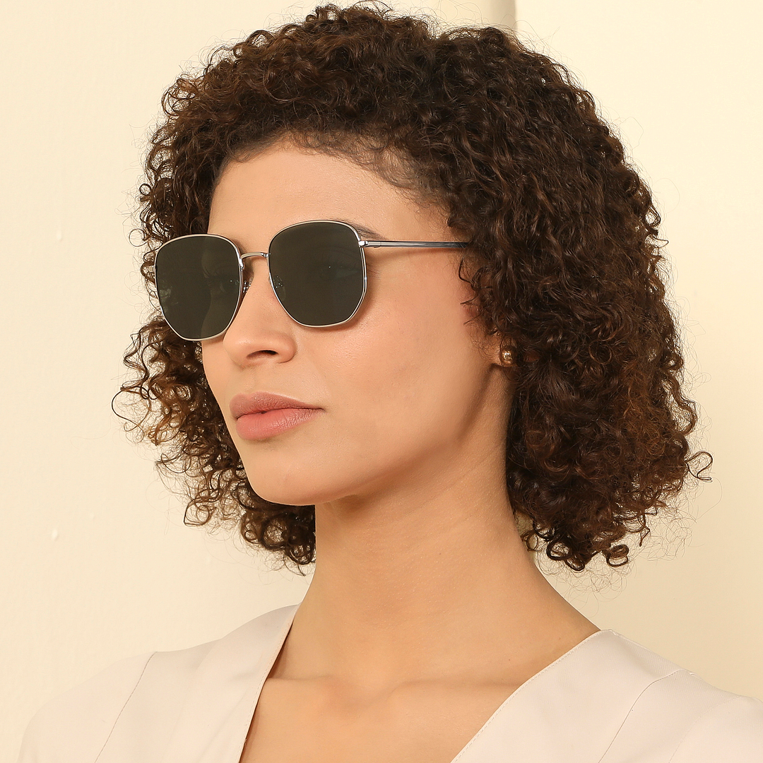 John Jacobs Online Grey Full Rim Hexagonal right side