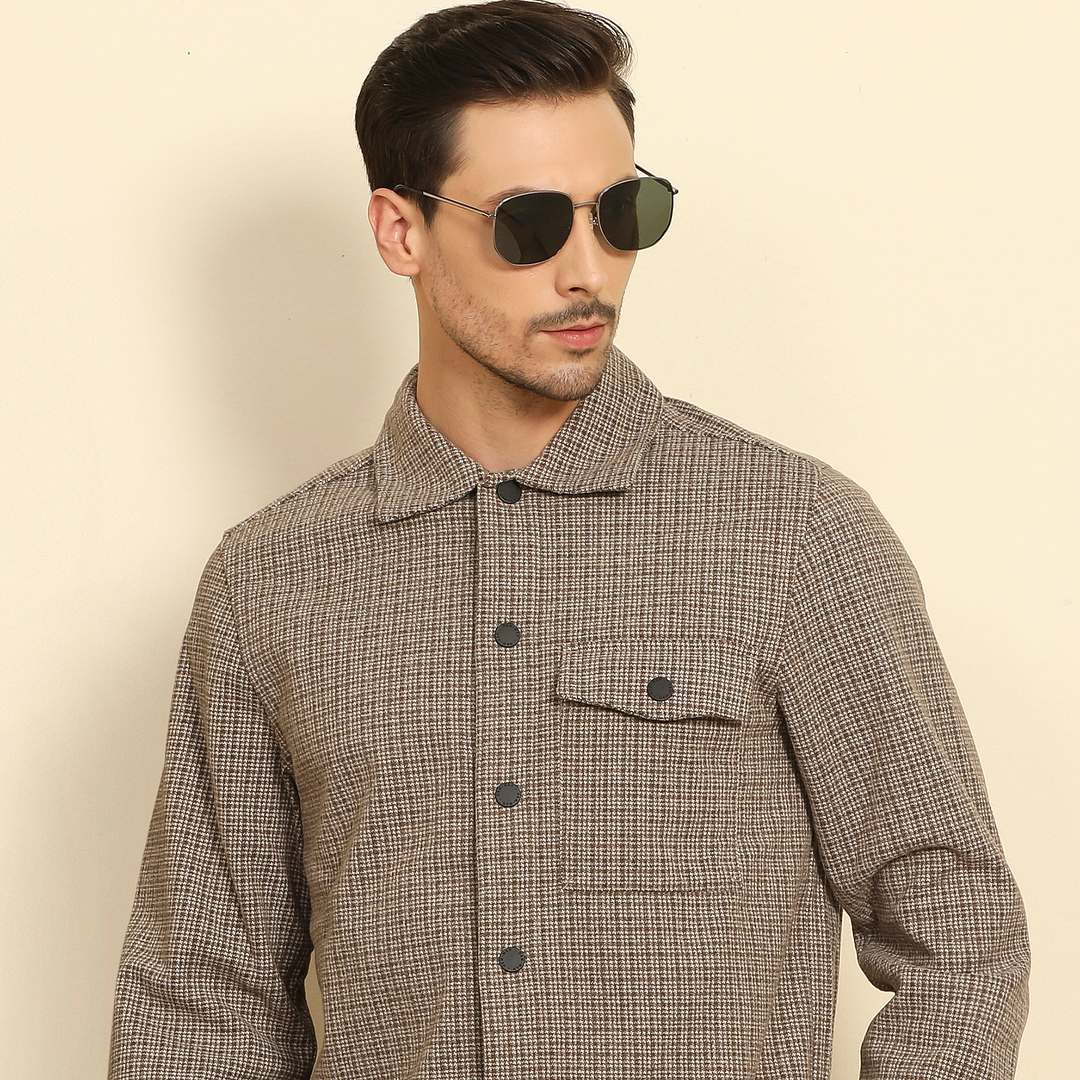 John Jacobs Online Grey Full Rim Hexagonal left side