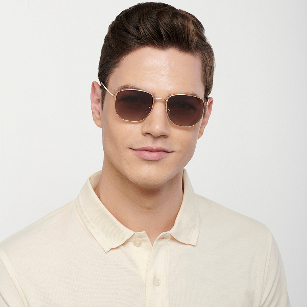 John Jacobs Gold Full Rim Square left side