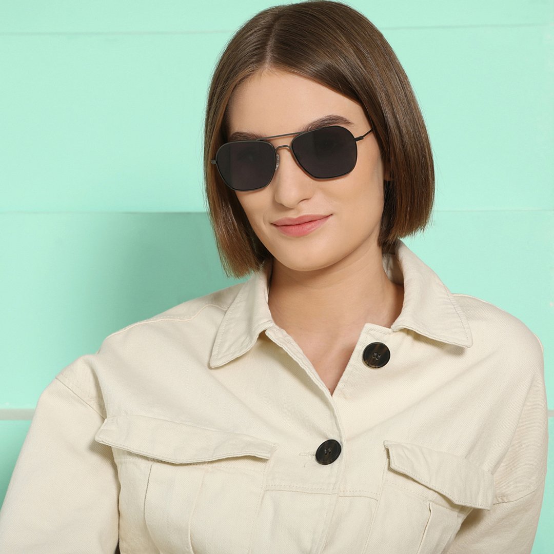 John Jacobs Online Mid Gunmetal Full Rim Aviator right side