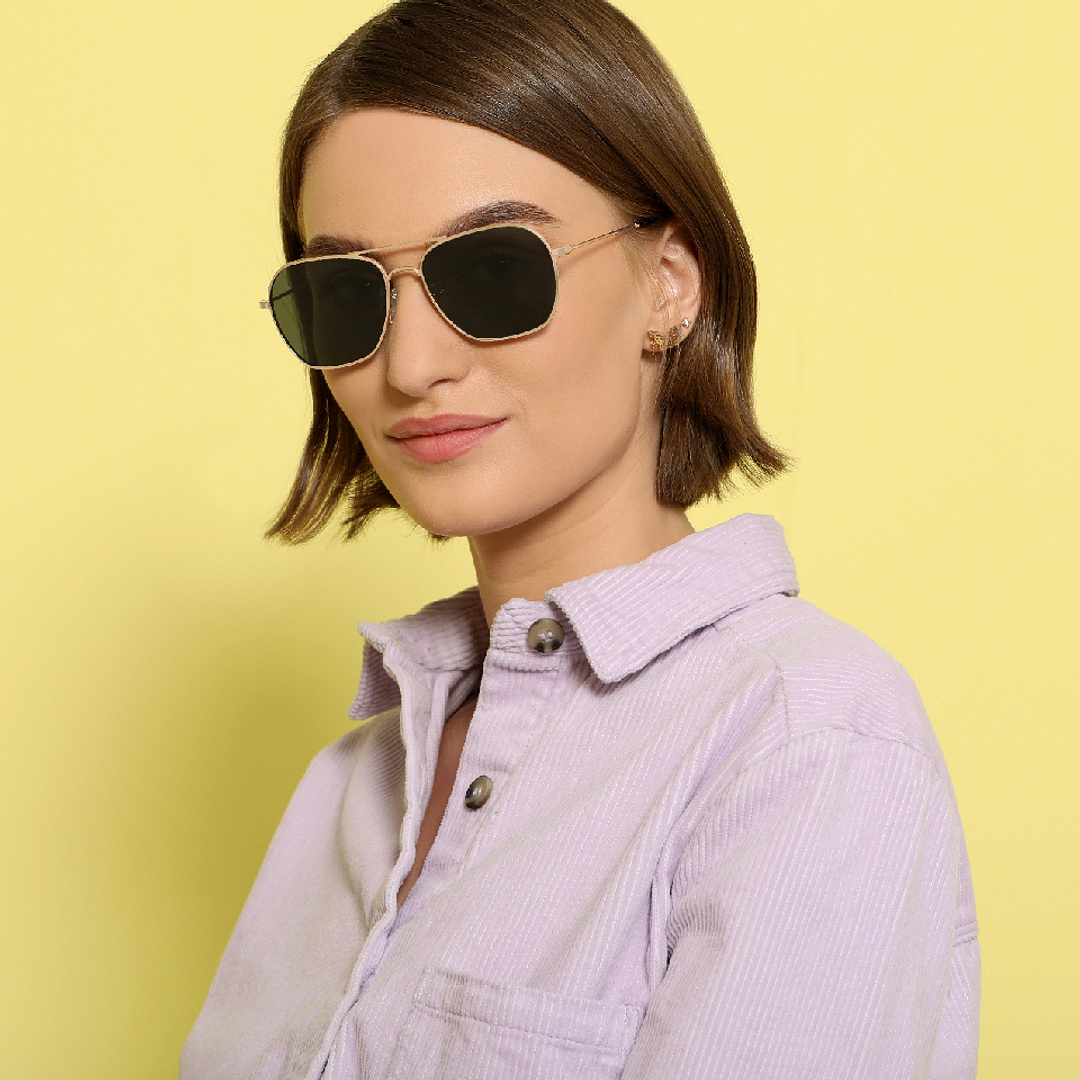 John Jacobs Online Gold Full Rim Aviator right side