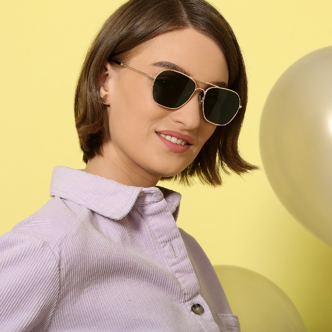 John Jacobs Online Gold Full Rim Aviator right side