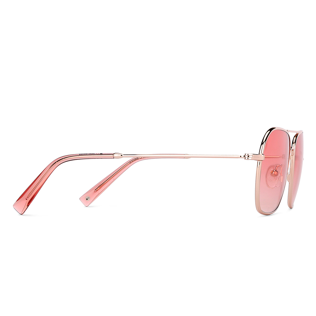 John Jacobs Online Rose Gold Full Rim Aviator left side