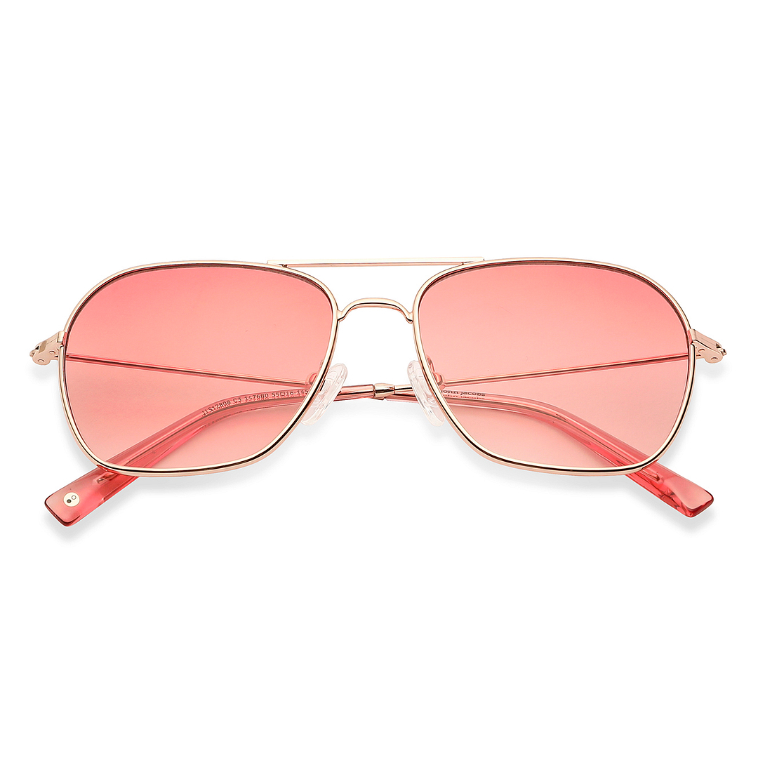 John Jacobs Online Rose Gold Full Rim Aviator left side