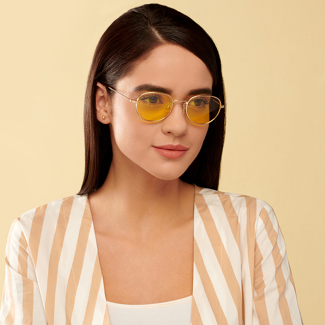 John Jacobs Online Gold Full Rim Round left side