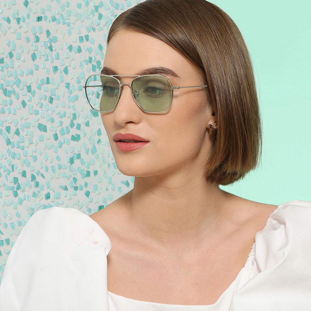 John Jacobs Online Silver Full Rim Aviator left side