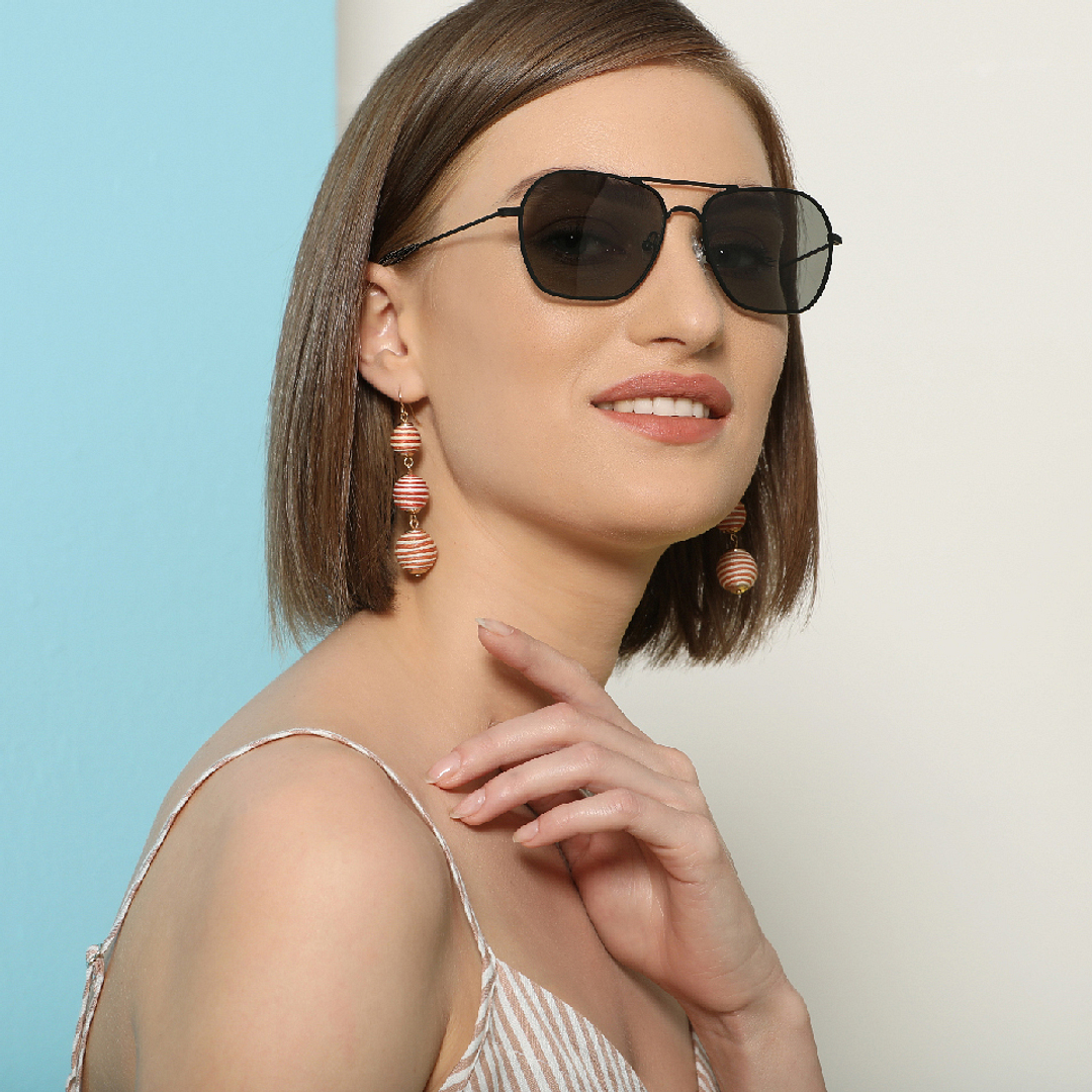 John Jacobs Black Full Rim Aviator left side