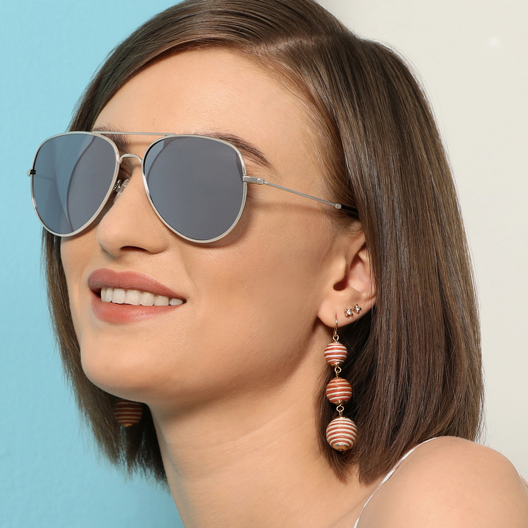 John Jacobs Silver Full Rim Aviator right side