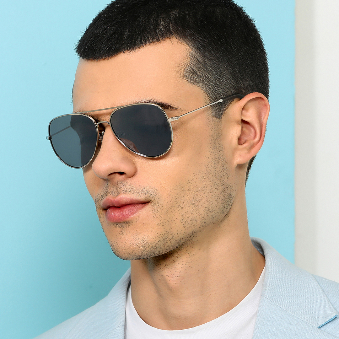 John Jacobs Silver Full Rim Aviator right side