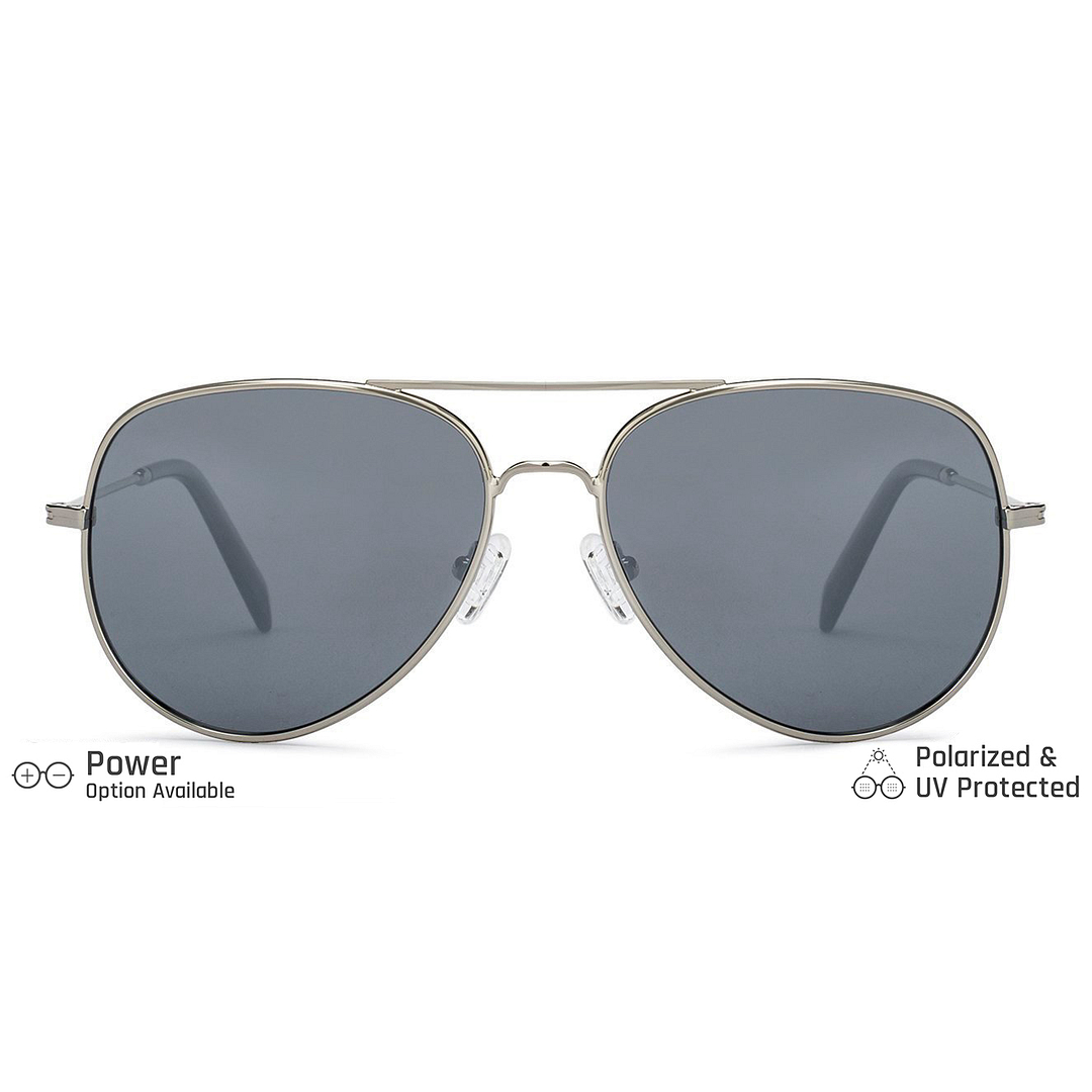 John Jacobs Silver Full Rim Aviator left side