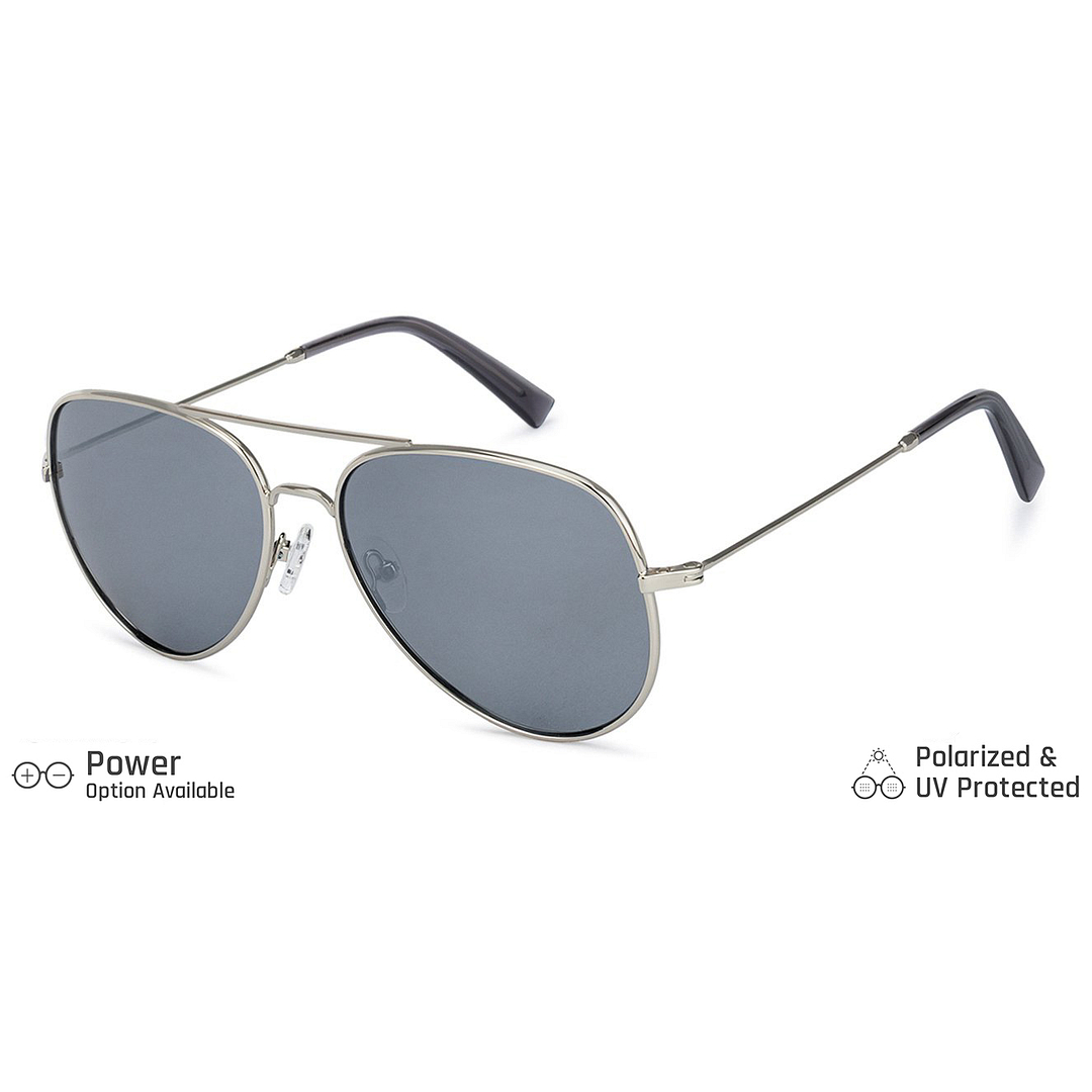 John Jacobs Silver Full Rim Aviator left side