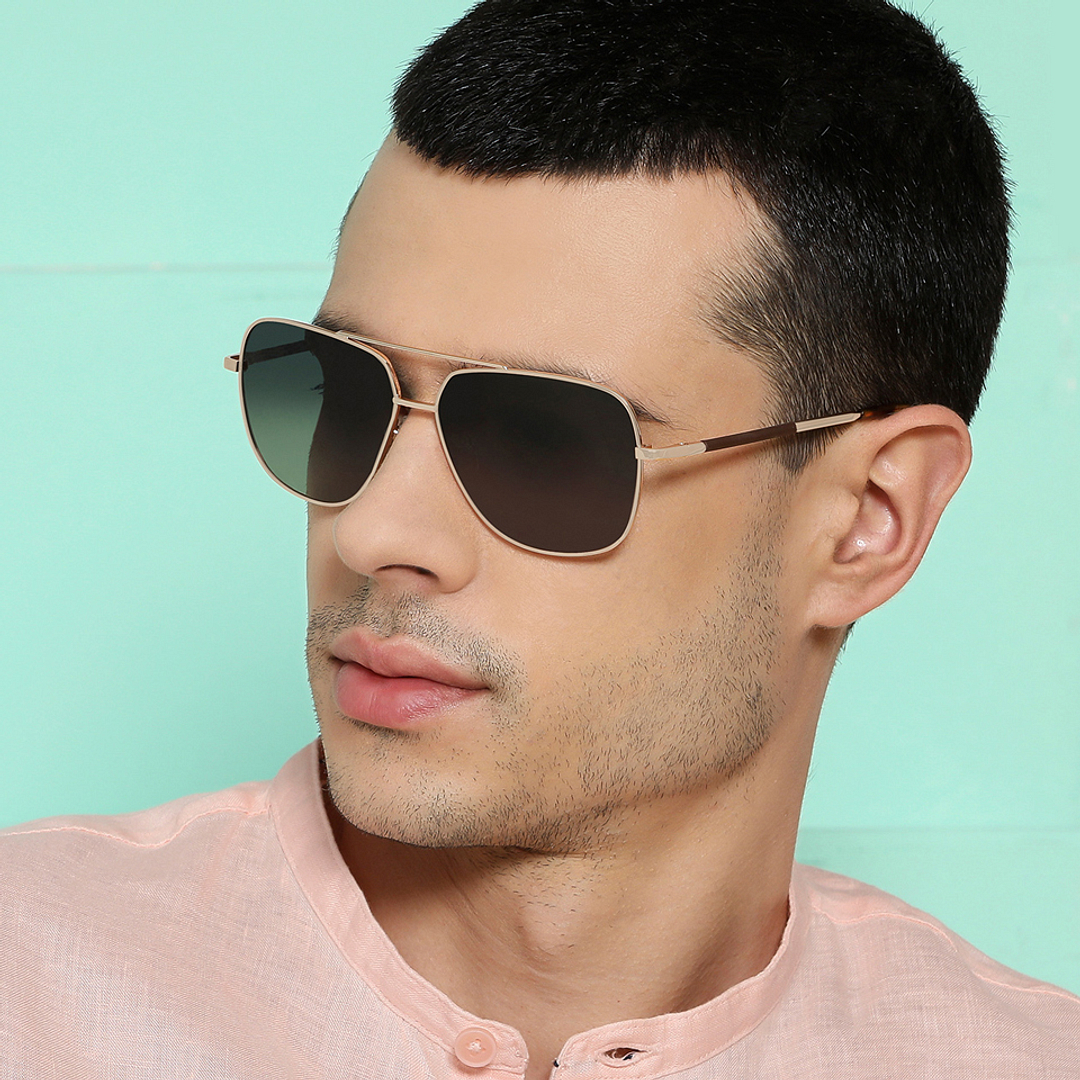 John Jacobs Gold Full Rim Square left side