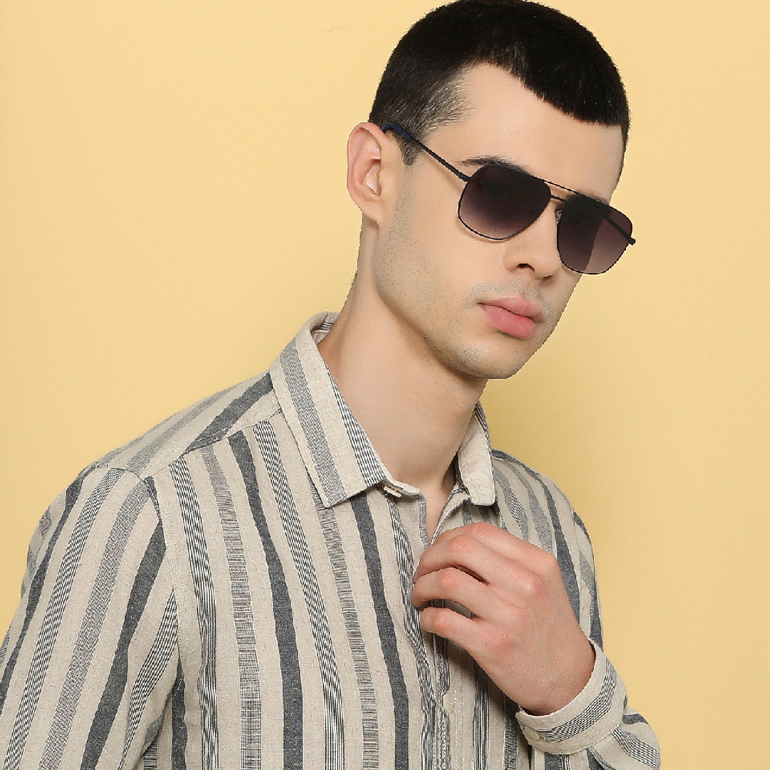 John Jacobs Online Black Full Rim Aviator right side