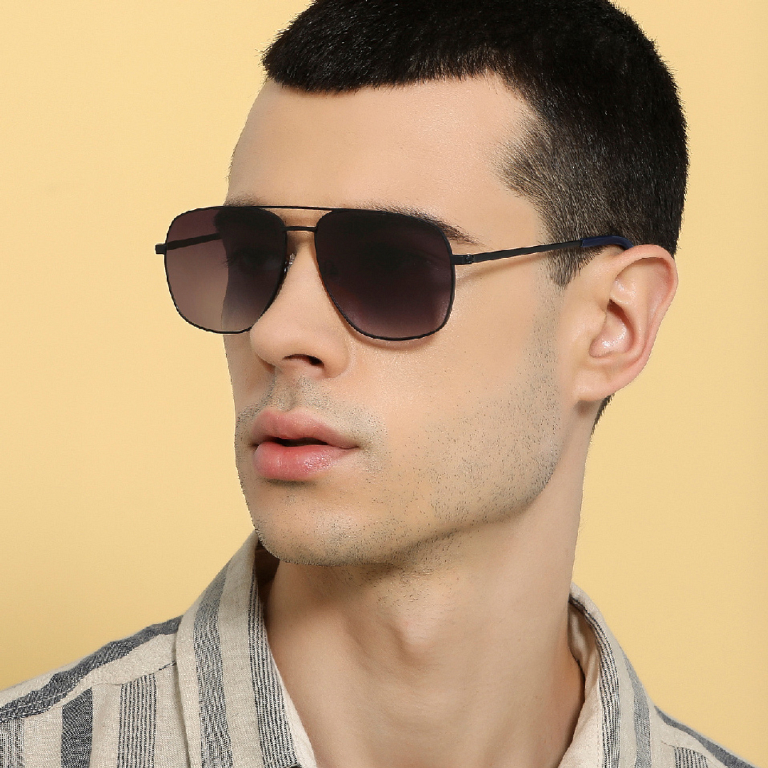 John Jacobs Online Black Full Rim Aviator left side