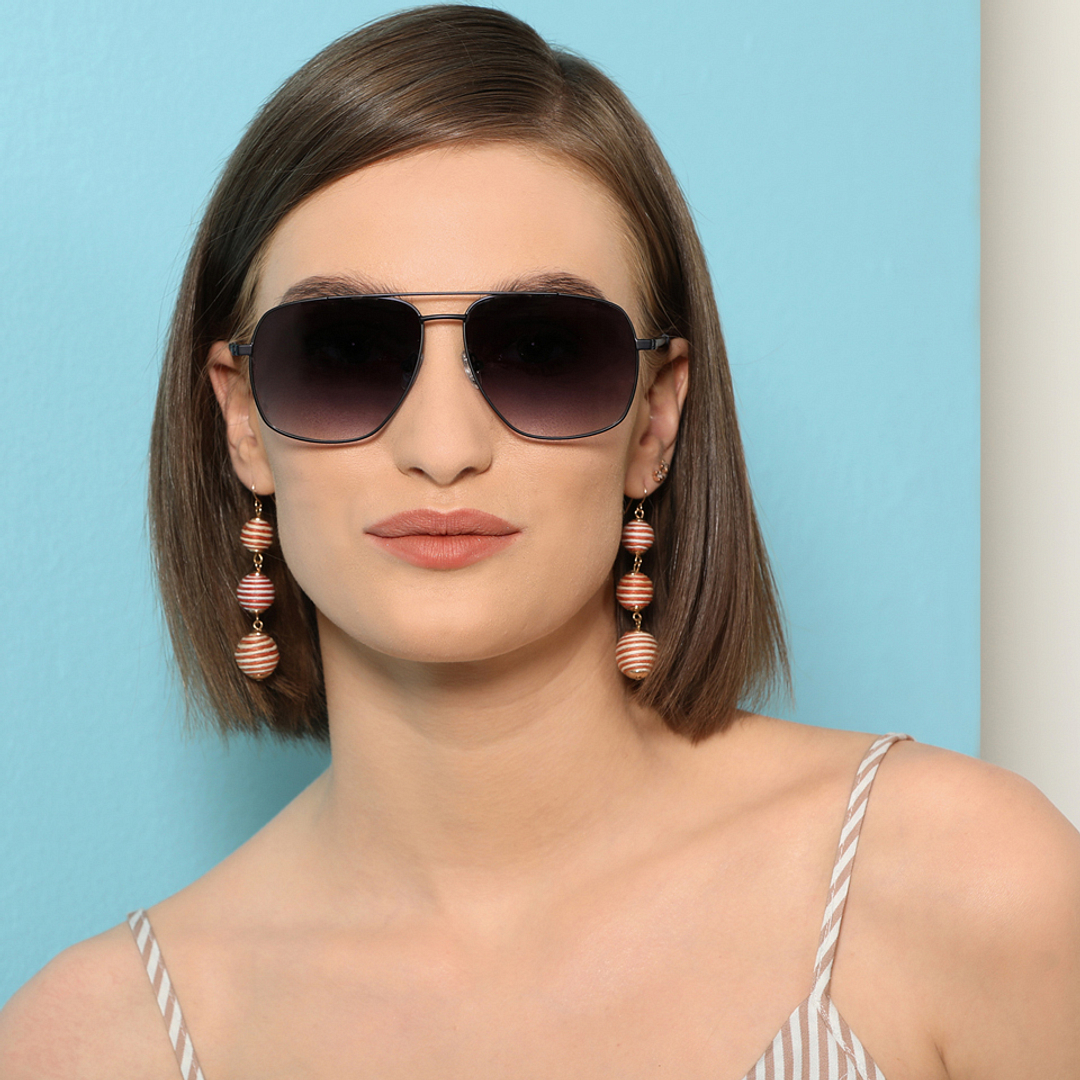 John Jacobs Online Black Full Rim Aviator left side