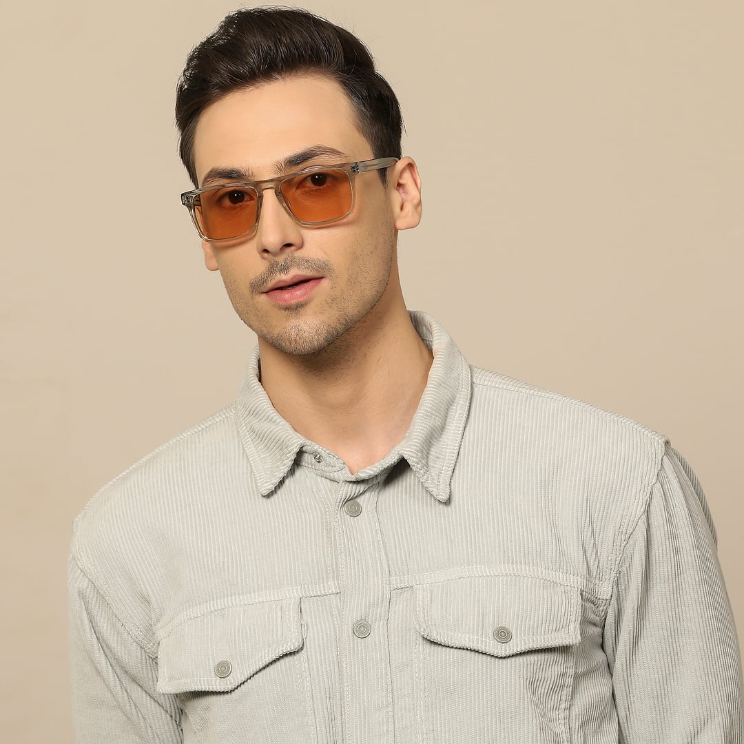 John Jacobs Grey Full Rim Rectangle left side