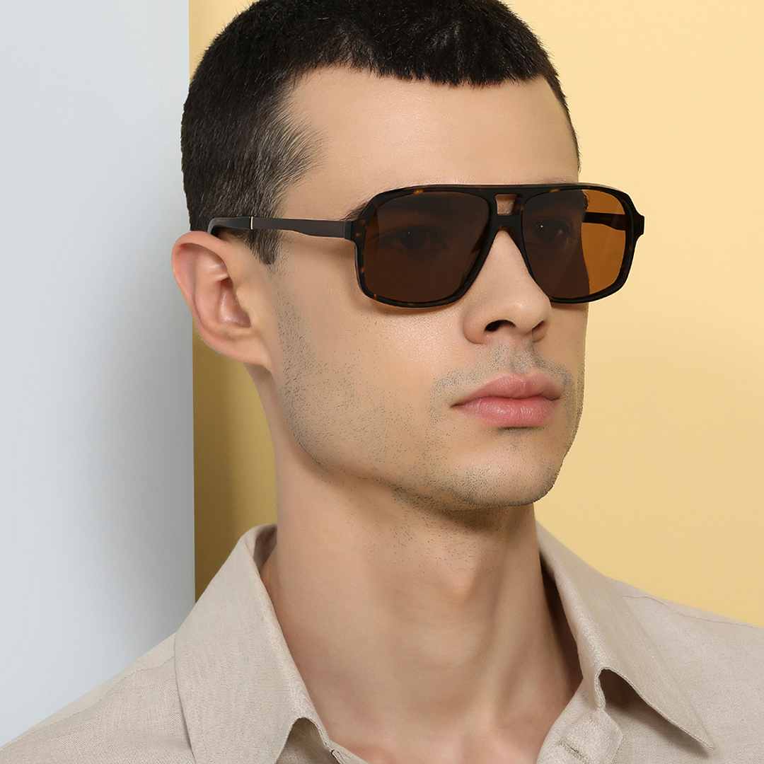 John Jacobs Light Brown Full Rim Square right side