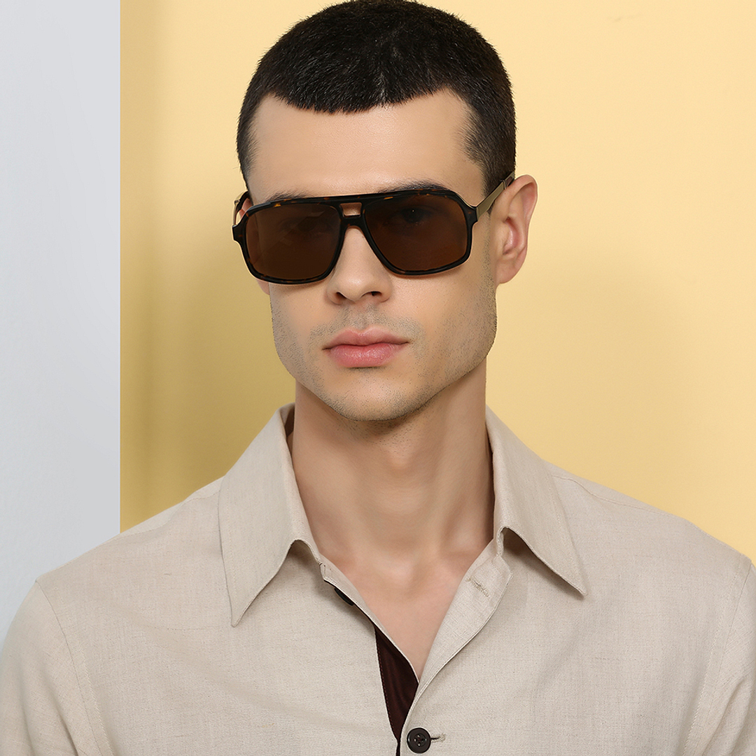John Jacobs Light Brown Full Rim Square right side