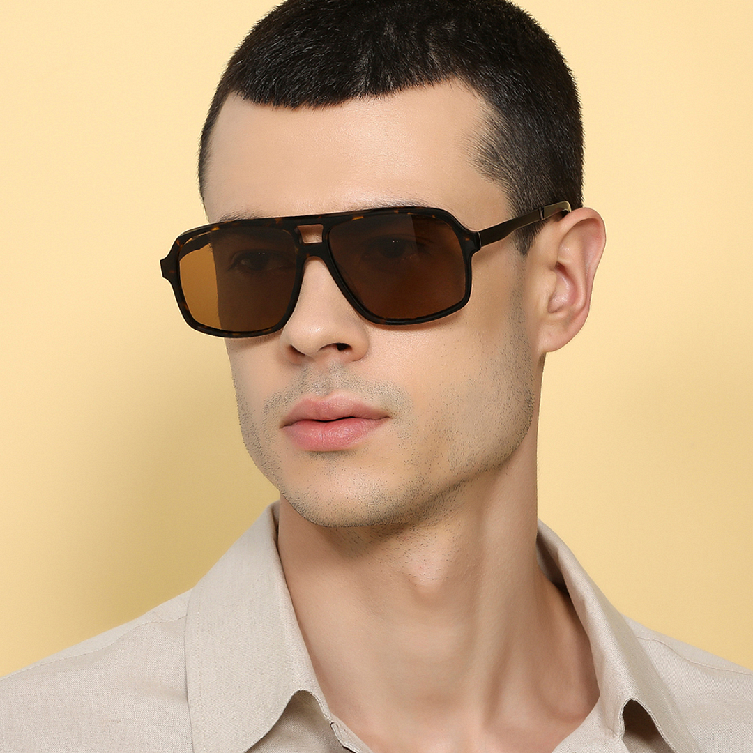 John Jacobs Light Brown Full Rim Square left side