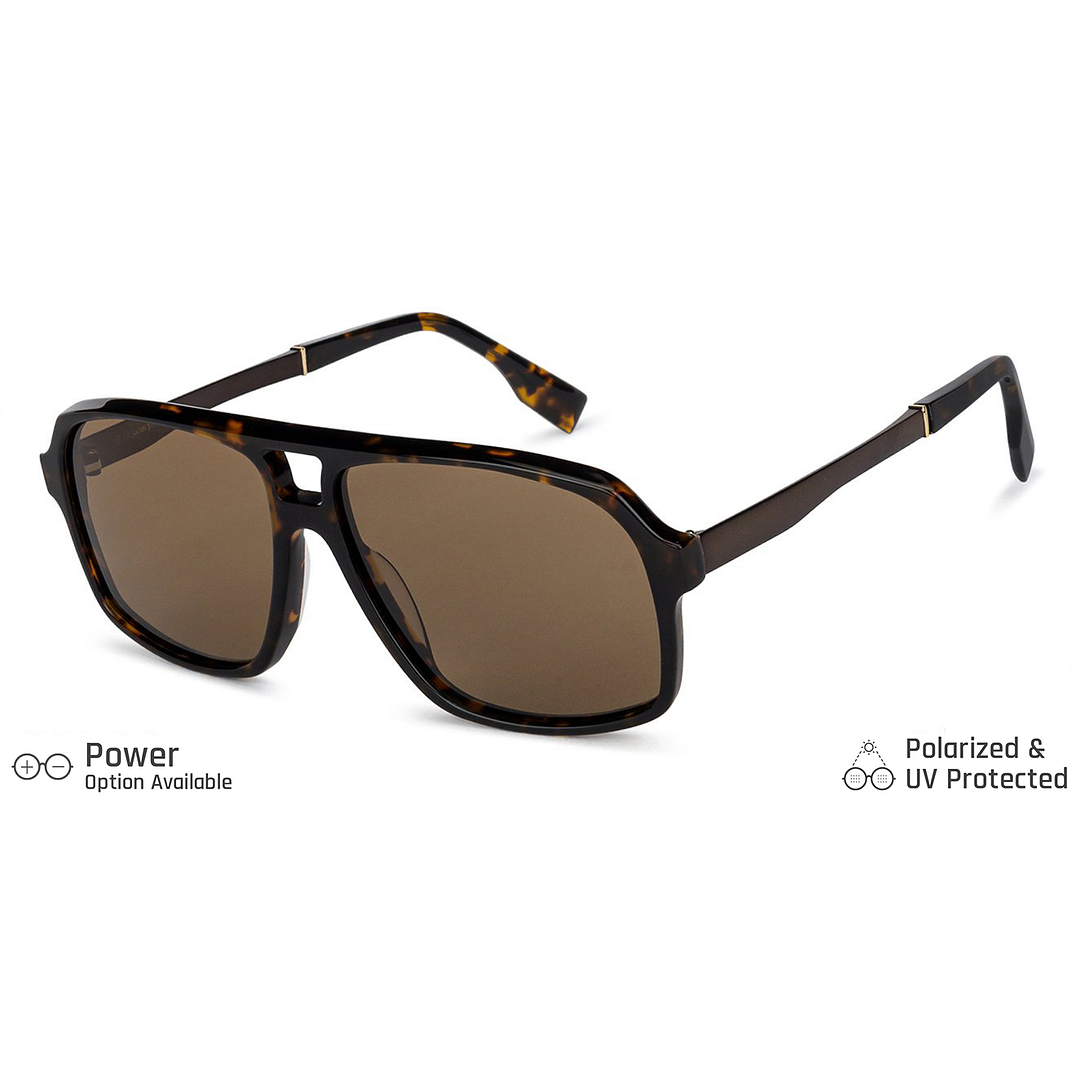 John Jacobs Light Brown Full Rim Square left side