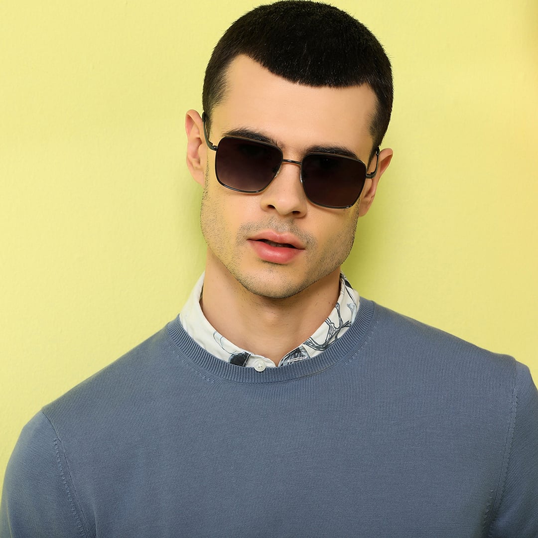 John Jacobs Gunmetal Full Rim Square right side