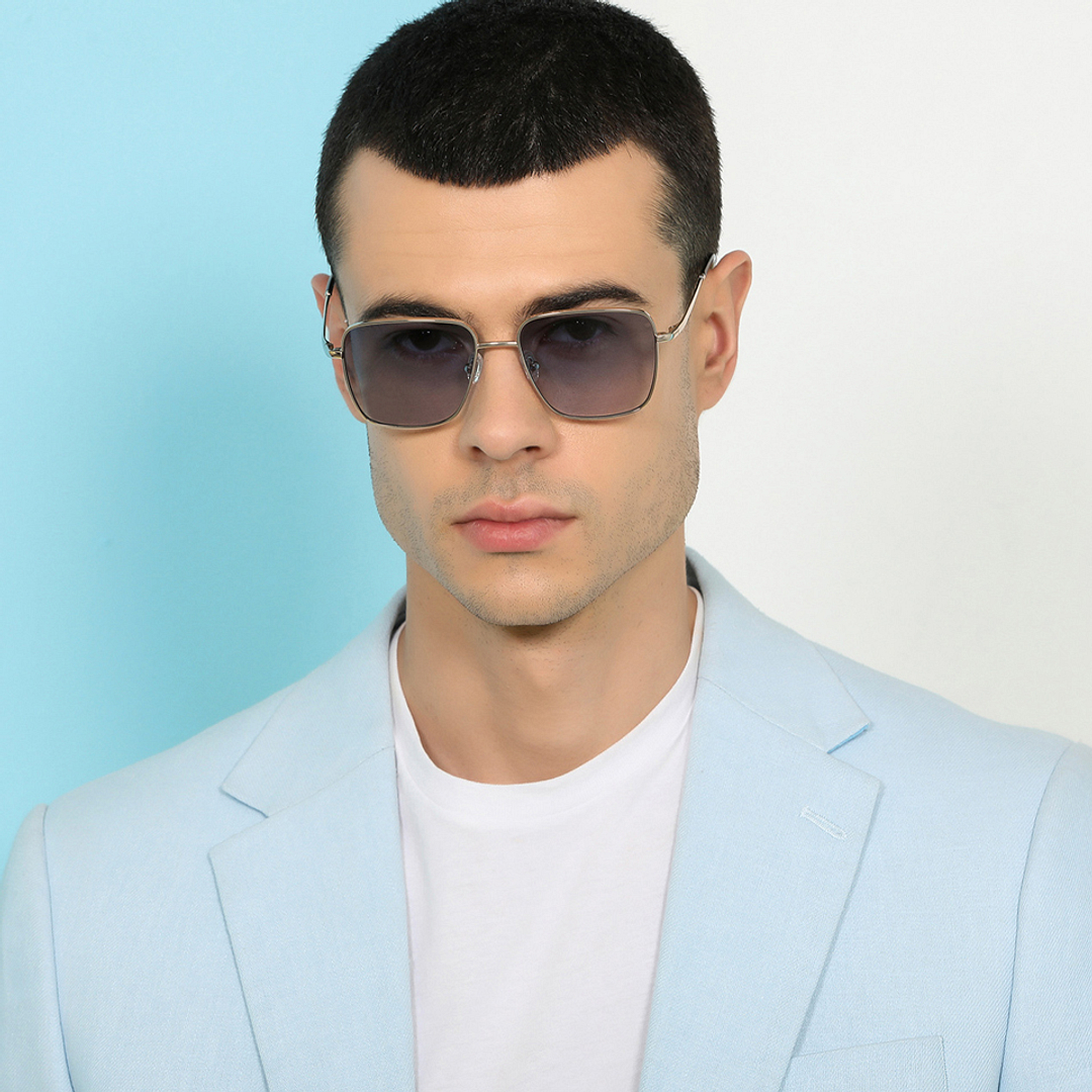 John Jacobs Online Silver Full Rim Square left side